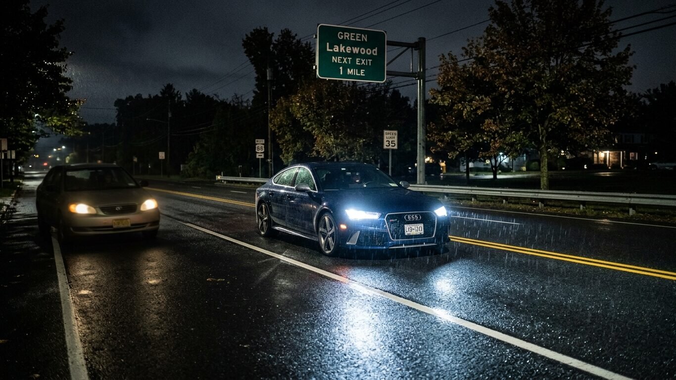 Professional headlight restoration Lakewood NJ improving clarity and nighttime road visibility.