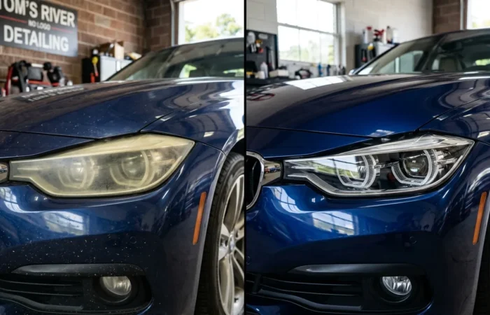 Cloudy headlights in Toms River NJ before and after professional restoration