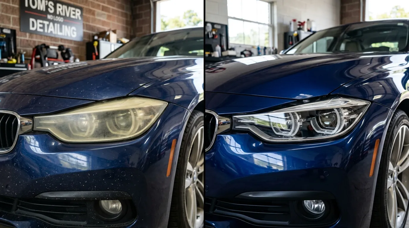 Cloudy headlights in Toms River NJ before and after professional restoration