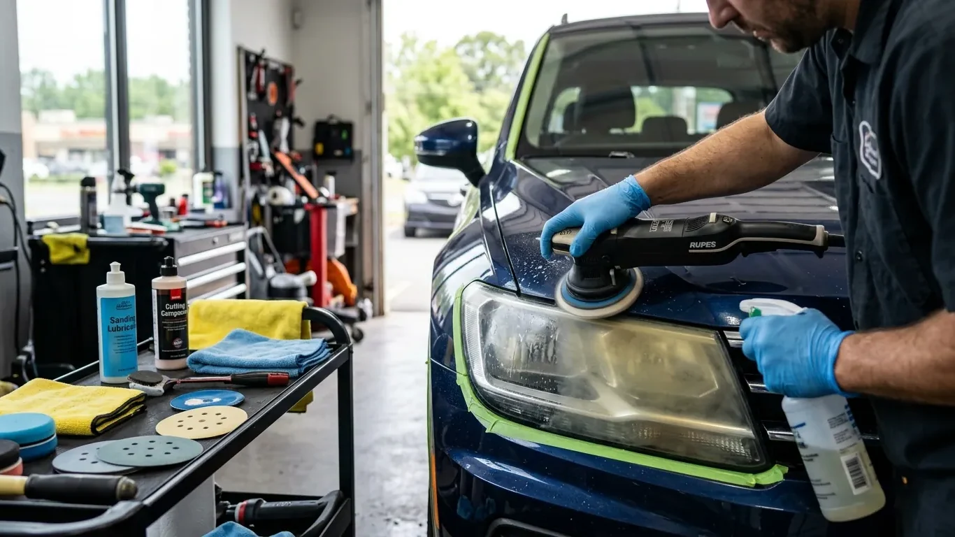 Professional restoration of cloudy headlights in Toms River NJ